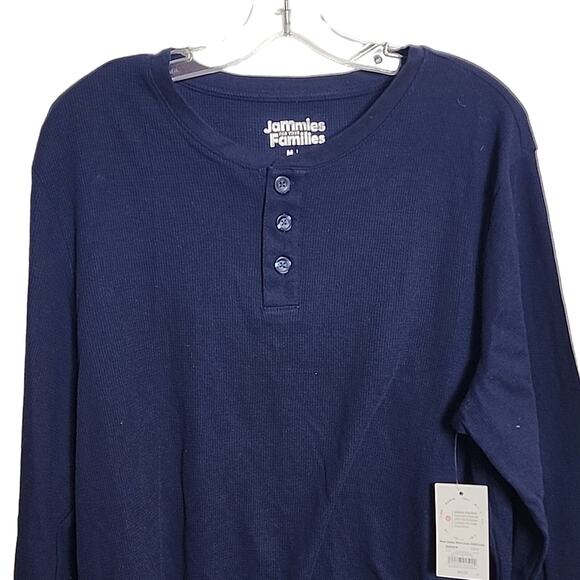 Jammies for Families Navy Blue Waffle Knit Pajama Lounge Top, NWT, Medium - Picture 2 of 5